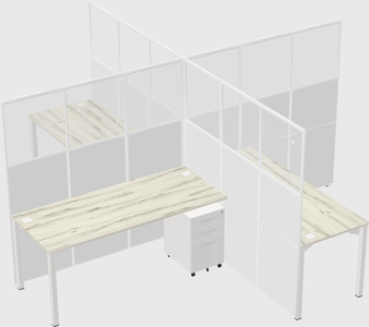 Quad office cubicles
