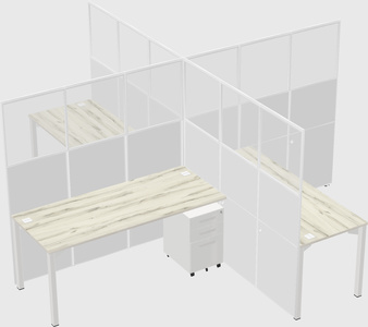 Quad office cubicles
