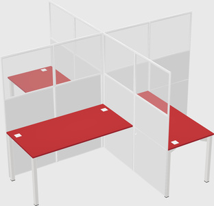 Quad office cubicles