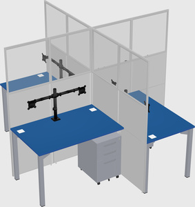 Quad office cubicles