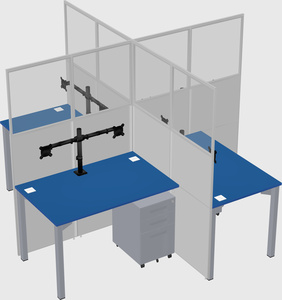 Quad office cubicles