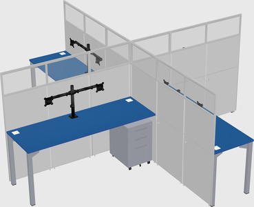 Quad office cubicles