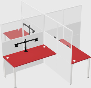 Quad office cubicles
