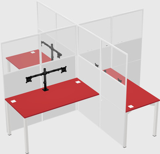 Quad office cubicles