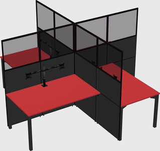 Quad office cubicles