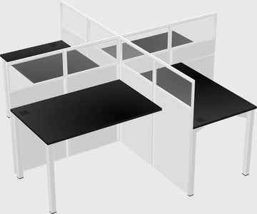 Quad office cubicles