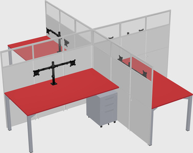 Quad office cubicles