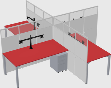 Quad office cubicles
