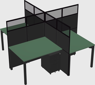 Quad office cubicles