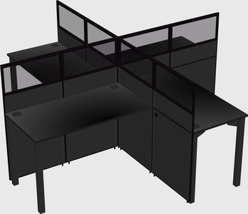 Quad office cubicles