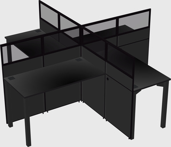 Quad office cubicles