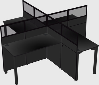 Quad office cubicles