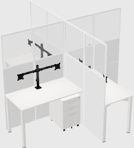 Quad office cubicles