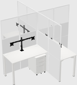 Quad office cubicles