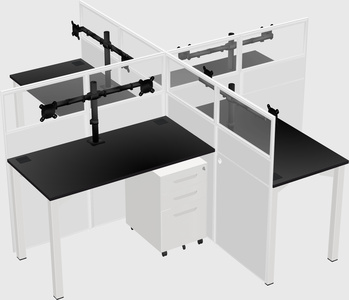 Quad office cubicles