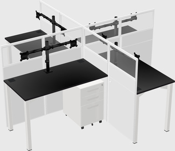 Quad office cubicles