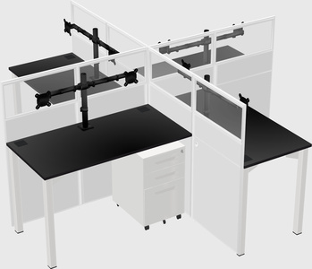 Quad office cubicles