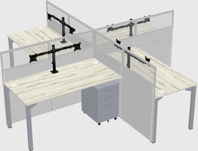 Quad office cubicles