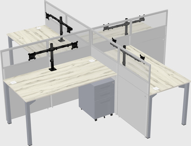 Quad office cubicles