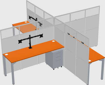 Quad office cubicles