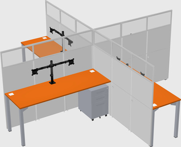 Quad office cubicles