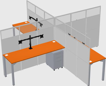 Quad office cubicles