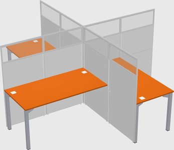 Quad office cubicles
