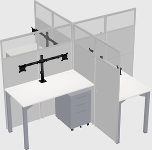Quad office cubicles