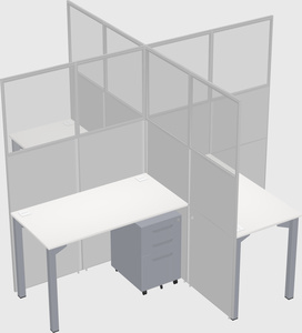 Bureaux à quatre cabines