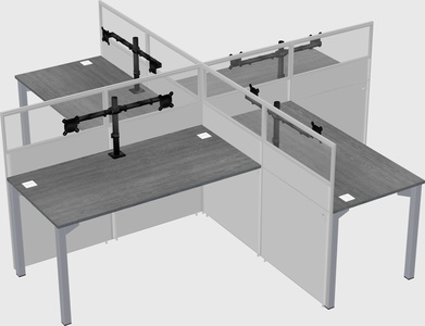 Quad office cubicles