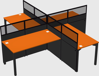 Quad office cubicles