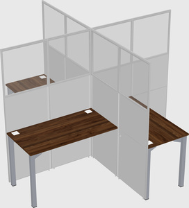 Bureaux à quatre cabines