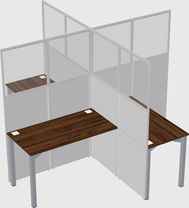 Bureaux à quatre cabines