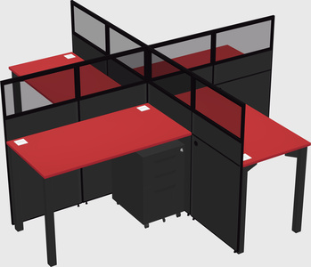 Quad office cubicles