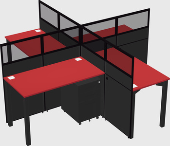 Quad office cubicles