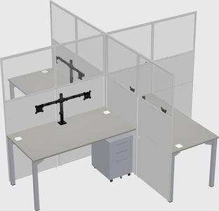 Quad office cubicles
