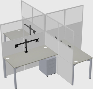 Quad office cubicles