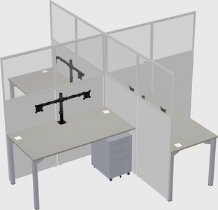 Quad office cubicles