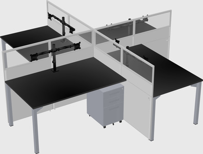 Quad office cubicles
