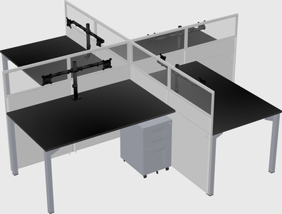 Quad office cubicles