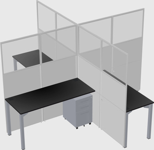 Quad office cubicles