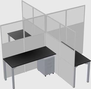 Quad office cubicles