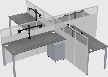 Quad office cubicles