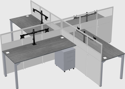 Quad office cubicles