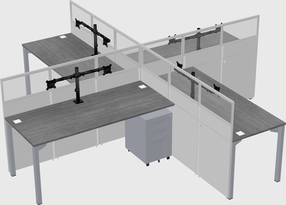 Quad office cubicles