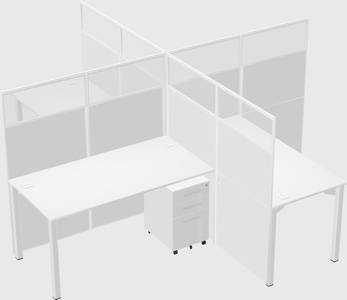 Quad office cubicles