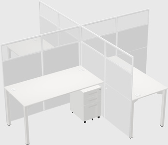 Quad office cubicles