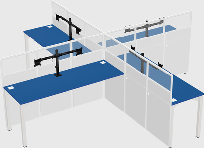 Quad office cubicles