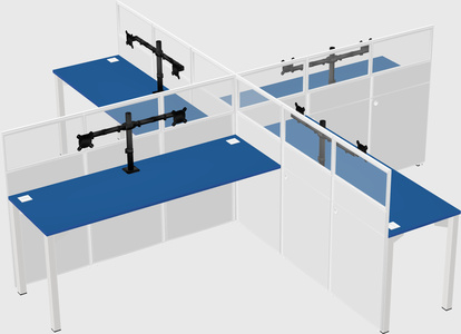 Quad office cubicles