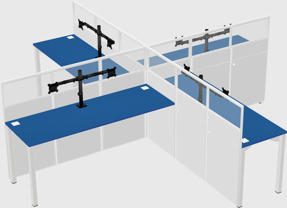 Quad office cubicles